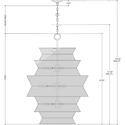 Currey and Company Phebe 9 Light 32" Wide Waterfall Chandelier