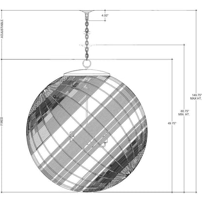 Currey and Company 5 Light 48" Wide Globe Chandelier