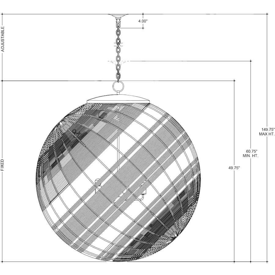 Currey and Company 5 Light 48" Wide Globe Chandelier