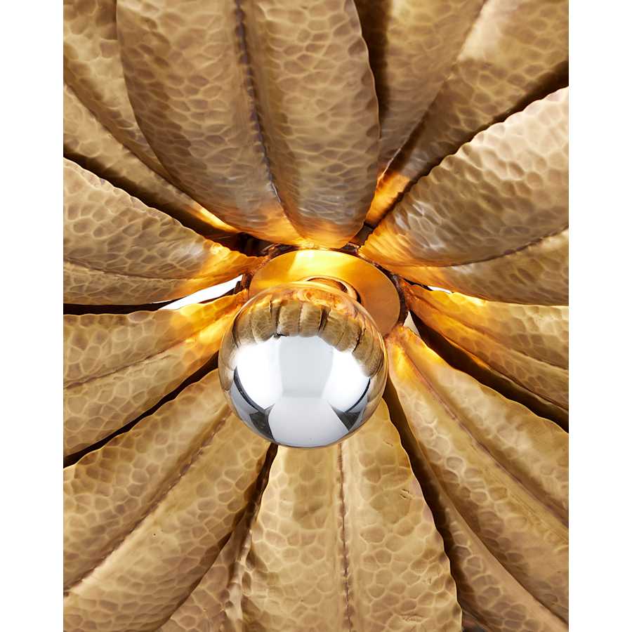 Currey and Company Alithea 5 Light 45" Wide Semi-Flush Ceiling Fixture with Floral Shades