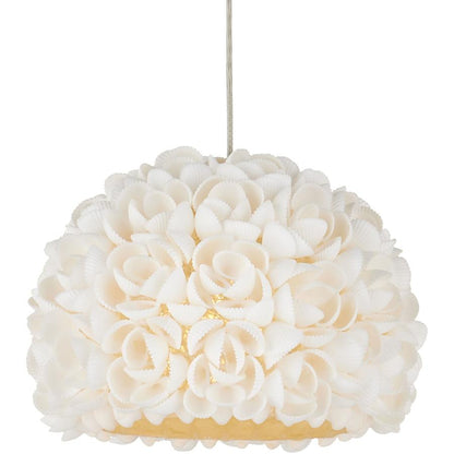 Currey and Company Virtu 30 Light 54" Wide Wrought Iron Linear Pendant with Clamrose Shell Shades