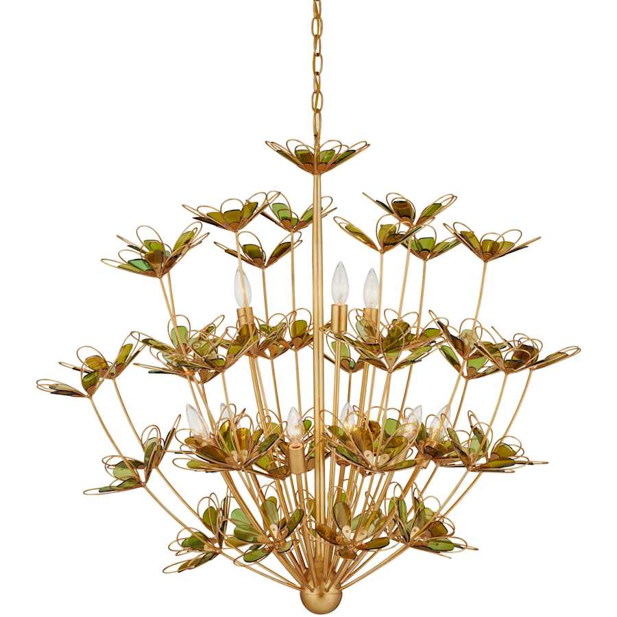 Currey and Company Midsummer 9 Light 39" Wide Wrought Iron Candle Style Chandelier