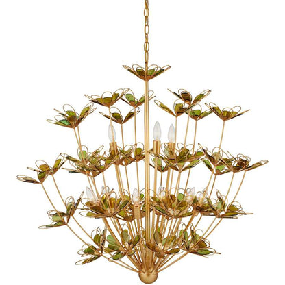 Currey and Company Midsummer 9 Light 39" Wide Wrought Iron Candle Style Chandelier