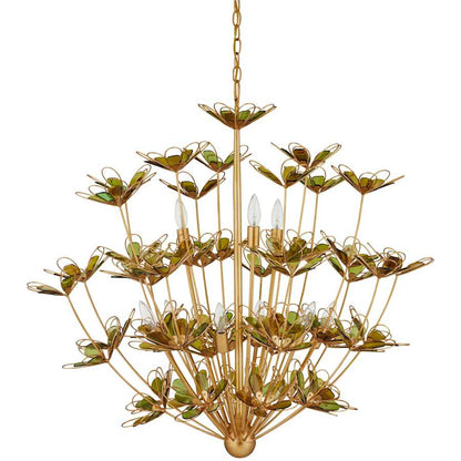 Currey and Company Midsummer 9 Light 39" Wide Wrought Iron Candle Style Chandelier