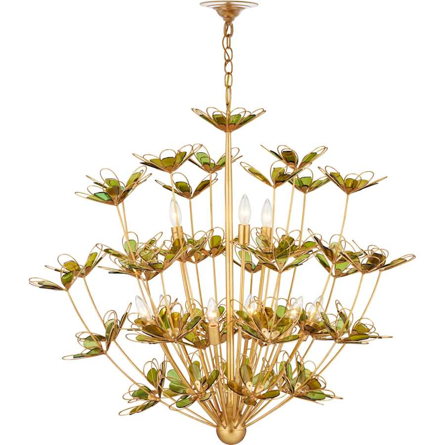 Currey and Company Midsummer 9 Light 39" Wide Wrought Iron Candle Style Chandelier