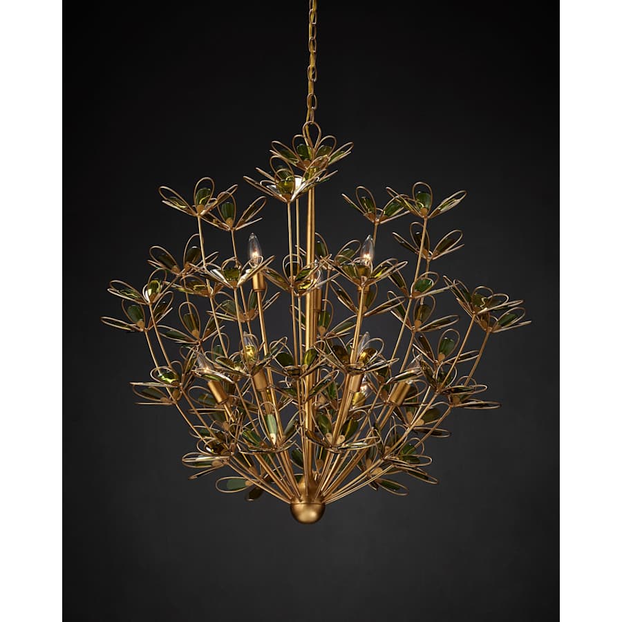 Currey and Company Midsummer 9 Light 39" Wide Wrought Iron Candle Style Chandelier