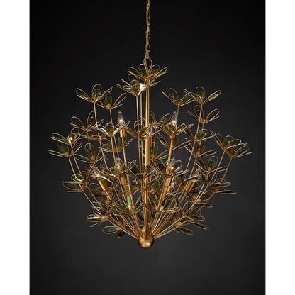 Currey and Company Midsummer 9 Light 39" Wide Wrought Iron Candle Style Chandelier