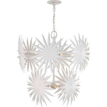 Currey and Company Bismarkia 10 Light 30" Wide Wrought Iron Waterfall Chandelier