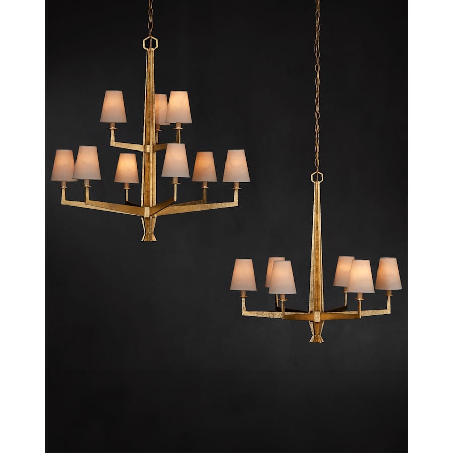 Currey and Company Goldfinch 9 Light 36" Wide Wrought Iron Candle Style Chandelier
