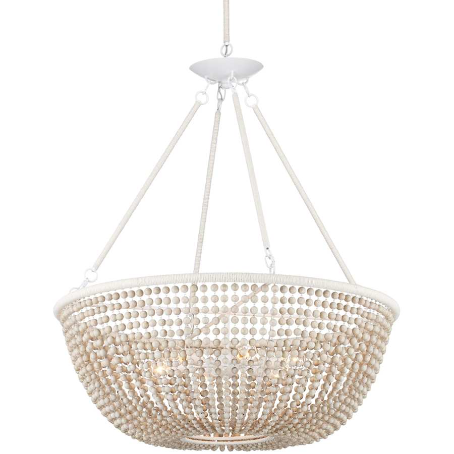 Currey and Company Wychwood 6 Light 32" Wide Beaded Chandelier