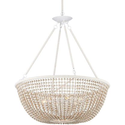 Currey and Company Wychwood 6 Light 32" Wide Beaded Chandelier