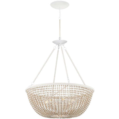 Currey and Company Wychwood 6 Light 32" Wide Beaded Chandelier