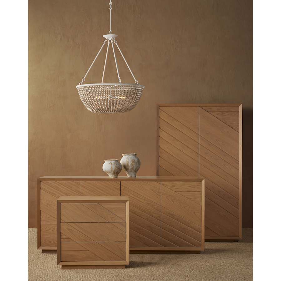 Currey and Company Wychwood 6 Light 32" Wide Beaded Chandelier