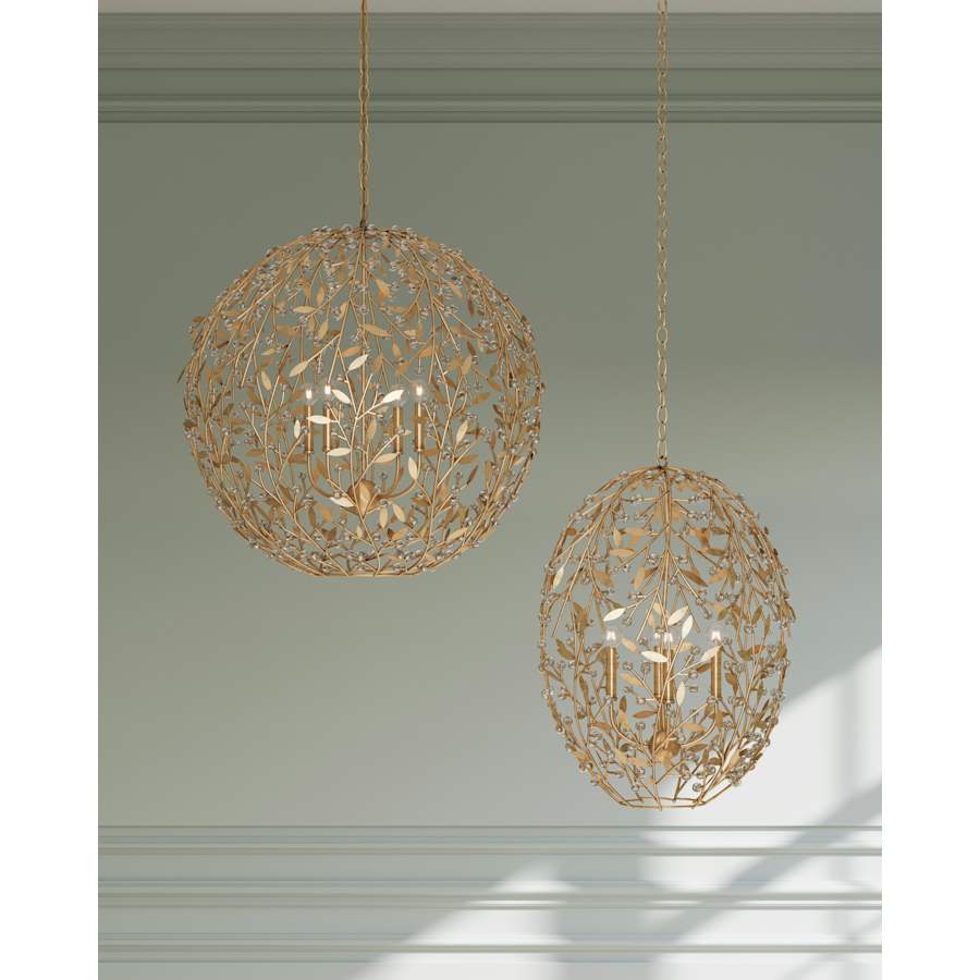 Currey and Company Secret Garden 4 Light 21" Wide Crystal Chandelier