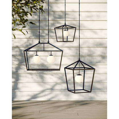 Currey and Company Denison 26" Wide Outdoor Wrought Iron Pendant