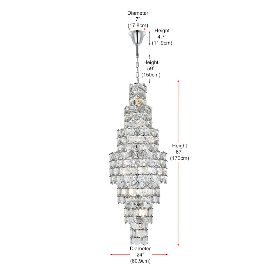 Elegant Lighting Adaline 26 Light 24" Wide Waterfall Chandelier