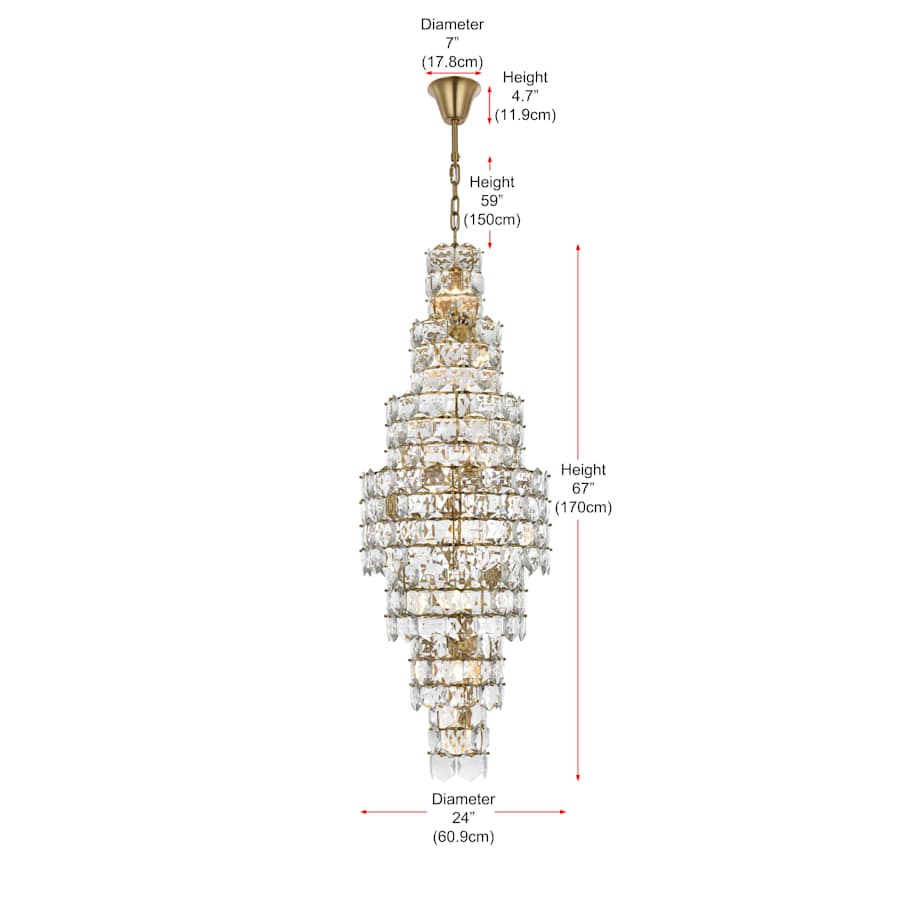 Elegant Lighting Adaline 26 Light 24" Wide Waterfall Chandelier