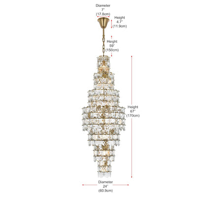Elegant Lighting Adaline 26 Light 24" Wide Waterfall Chandelier