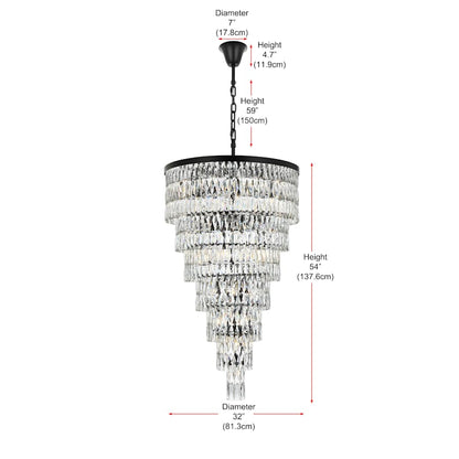 Elegant Lighting Josephine 41 Light 32" Wide Waterfall Chandelier