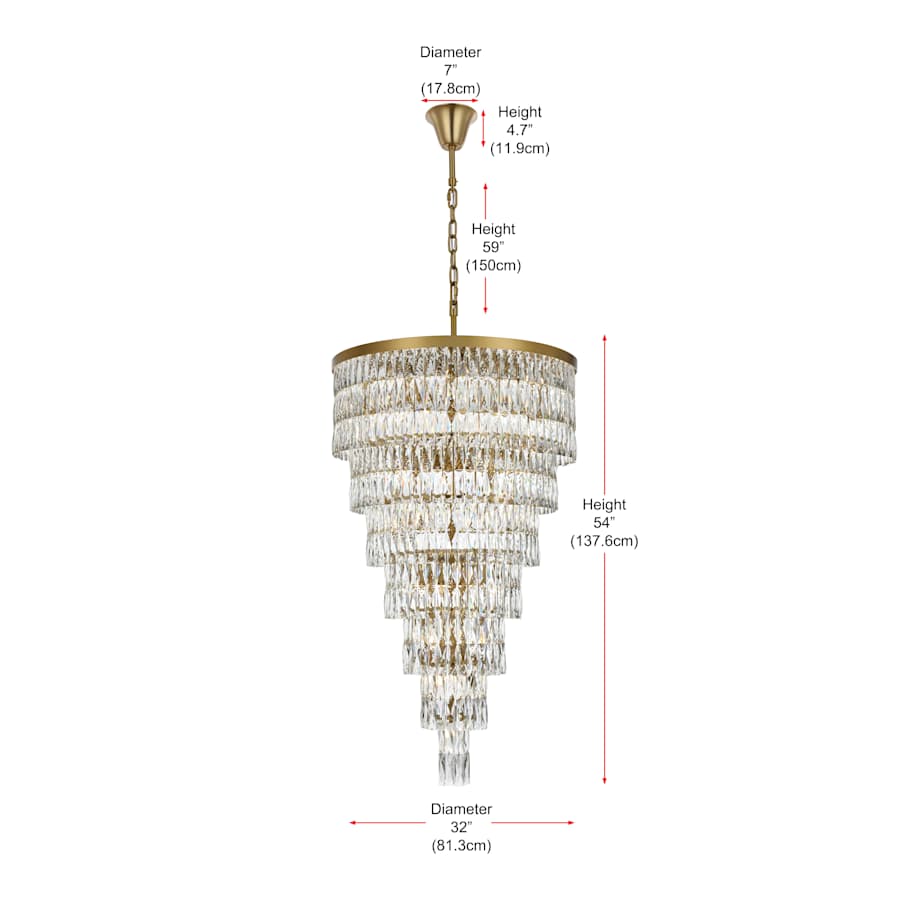 Elegant Lighting Josephine 41 Light 32" Wide Waterfall Chandelier