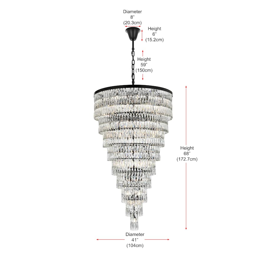 Elegant Lighting Josephine 61 Light 41" Wide Waterfall Chandelier