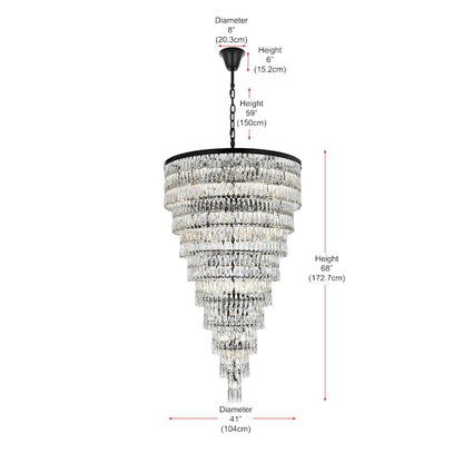 Elegant Lighting Josephine 61 Light 41" Wide Waterfall Chandelier