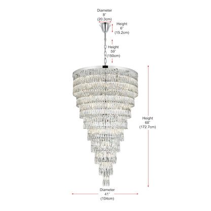 Elegant Lighting Josephine 61 Light 41" Wide Waterfall Chandelier