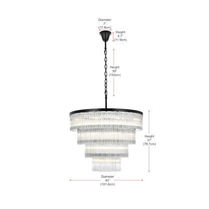 Elegant Lighting Harlow 28 Light 40" Wide Waterfall Chandelier