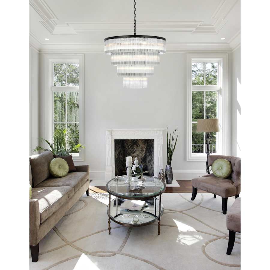 Elegant Lighting Harlow 28 Light 40" Wide Waterfall Chandelier