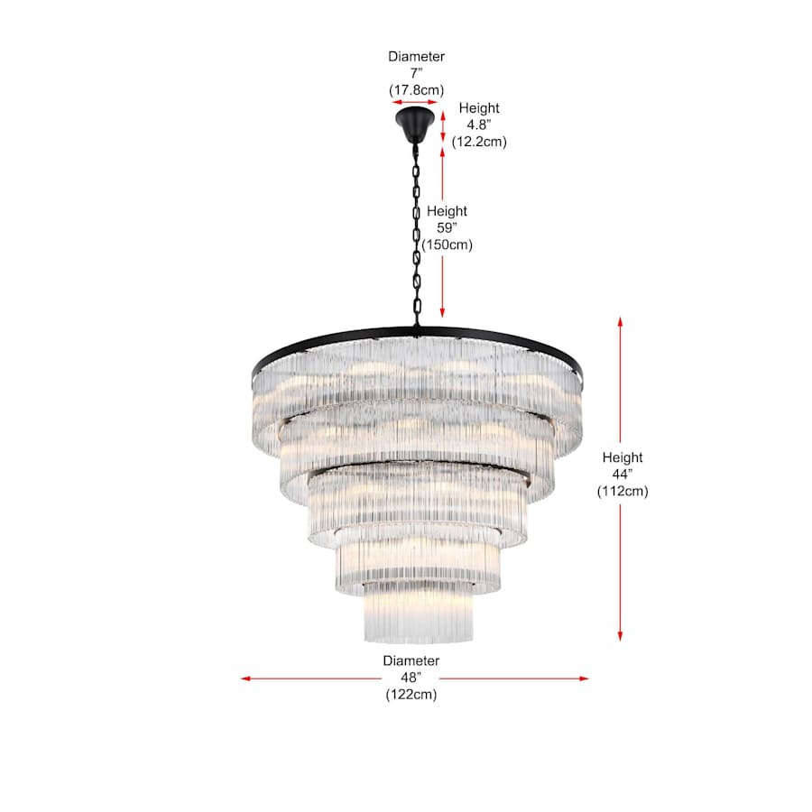 Elegant Lighting Harlow 40 Light 48" Wide Waterfall Chandelier