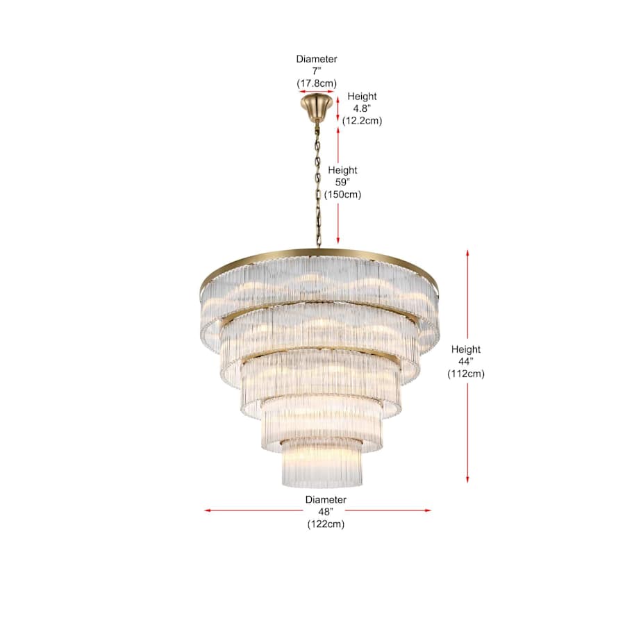 Elegant Lighting Harlow 40 Light 48" Wide Waterfall Chandelier