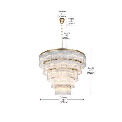 Elegant Lighting Harlow 40 Light 48" Wide Waterfall Chandelier