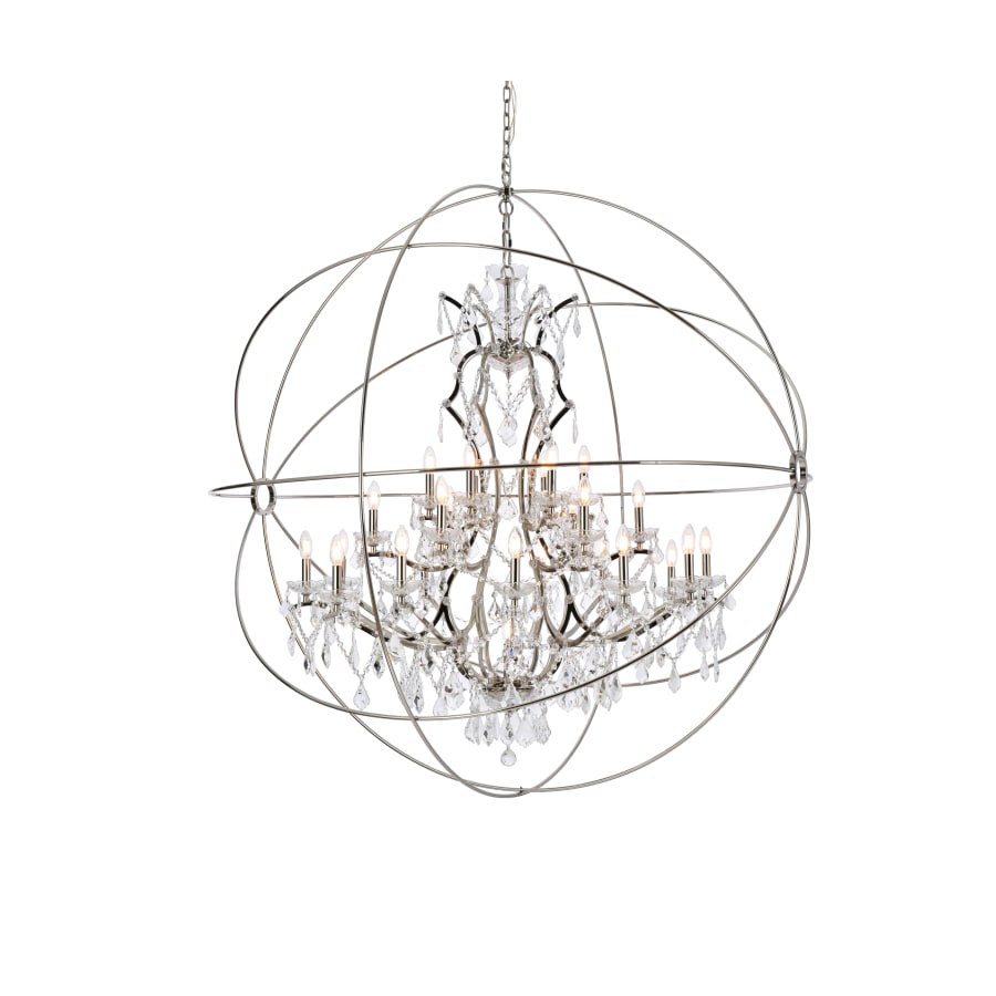 Elegant Lighting Geneva 25 Light 60" Wide Crystal Chandelier with Clear Royal Cut Crystals
