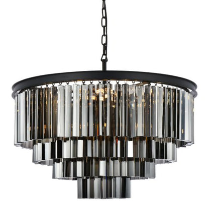 Elegant Lighting Sydney 17 Light 32" Wide Crystal Chandelier with Silver Shade Royal Cut Crystals