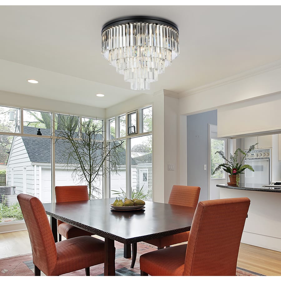 Elegant Lighting Sydney 17 Light 32" Wide Flush Mount Drum Ceiling Fixture with Clear Royal Cut Crystals