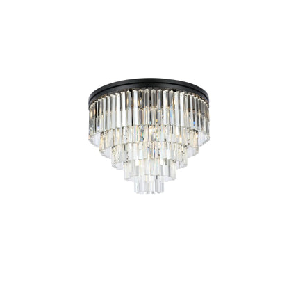 Elegant Lighting Sydney 17 Light 32" Wide Flush Mount Drum Ceiling Fixture with Clear Royal Cut Crystals