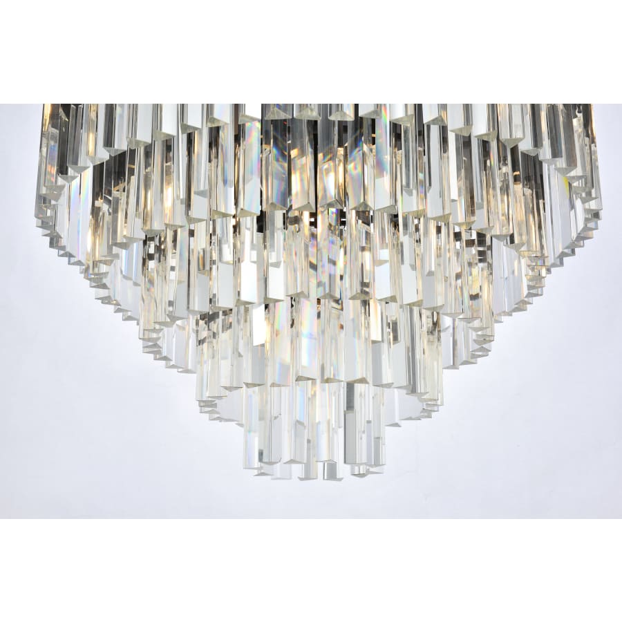Elegant Lighting Sydney 17 Light 32" Wide Flush Mount Drum Ceiling Fixture with Clear Royal Cut Crystals