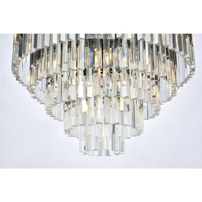 Elegant Lighting Sydney 17 Light 32" Wide Flush Mount Drum Ceiling Fixture with Clear Royal Cut Crystals