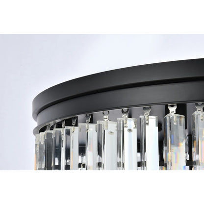 Elegant Lighting Sydney 17 Light 32" Wide Flush Mount Drum Ceiling Fixture with Clear Royal Cut Crystals