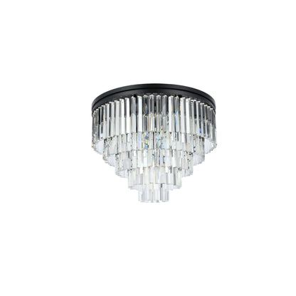Elegant Lighting Sydney 17 Light 32" Wide Flush Mount Drum Ceiling Fixture with Clear Royal Cut Crystals