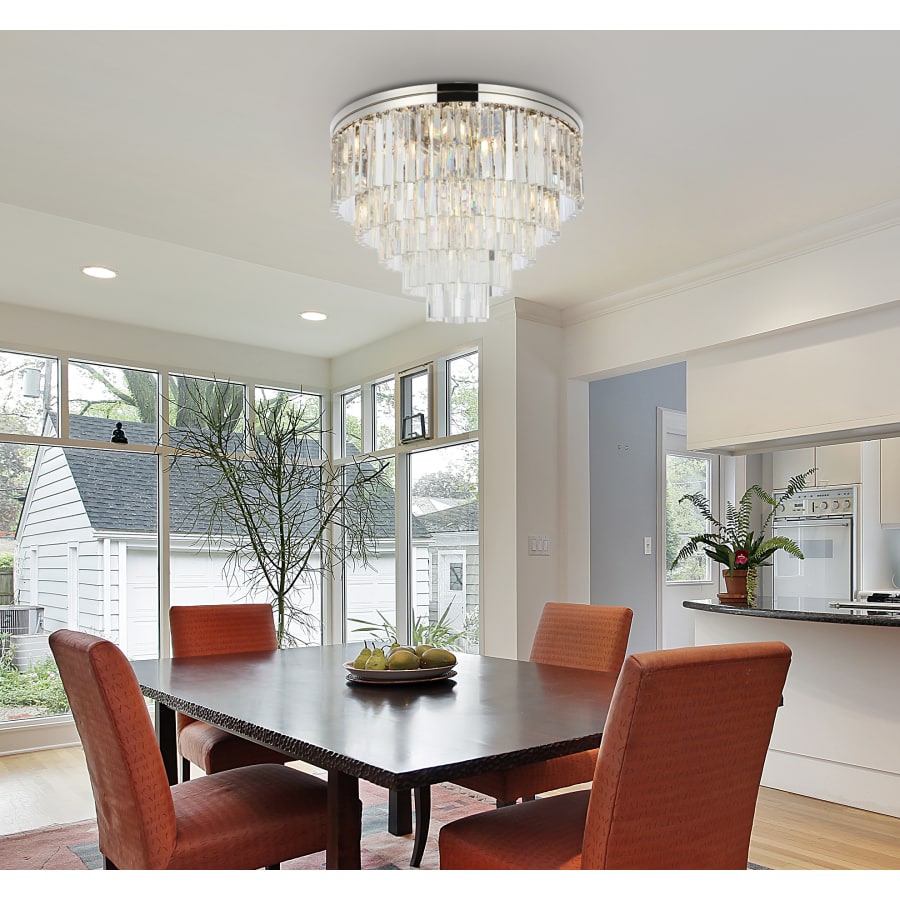 Elegant Lighting Sydney 17 Light 32" Wide Flush Mount Drum Ceiling Fixture with Clear Royal Cut Crystals