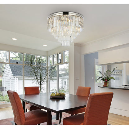 Elegant Lighting Sydney 17 Light 32" Wide Flush Mount Drum Ceiling Fixture with Clear Royal Cut Crystals