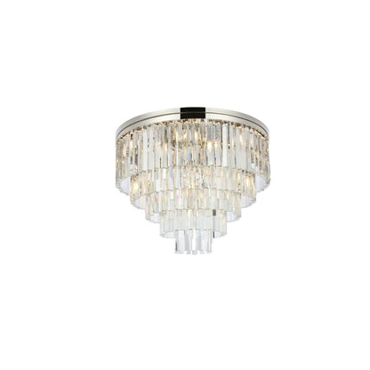 Elegant Lighting Sydney 17 Light 32" Wide Flush Mount Drum Ceiling Fixture with Clear Royal Cut Crystals