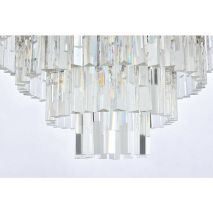 Elegant Lighting Sydney 17 Light 32" Wide Flush Mount Drum Ceiling Fixture with Clear Royal Cut Crystals