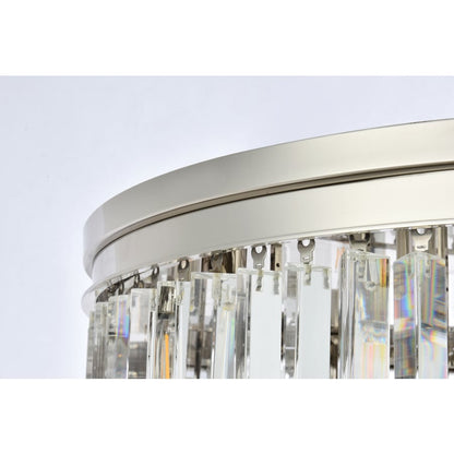 Elegant Lighting Sydney 17 Light 32" Wide Flush Mount Drum Ceiling Fixture with Clear Royal Cut Crystals