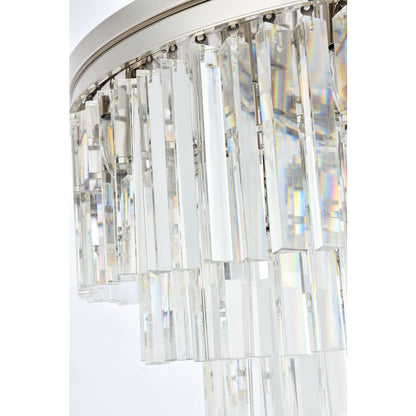 Elegant Lighting Sydney 17 Light 32" Wide Flush Mount Drum Ceiling Fixture with Clear Royal Cut Crystals