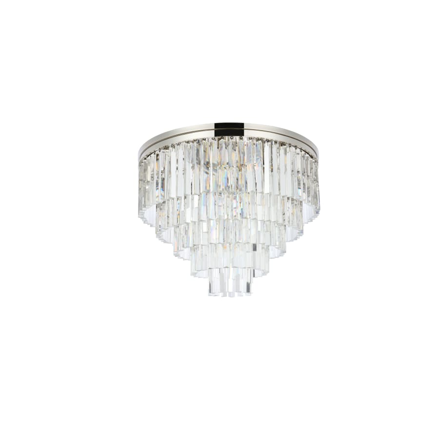 Elegant Lighting Sydney 17 Light 32" Wide Flush Mount Drum Ceiling Fixture with Clear Royal Cut Crystals