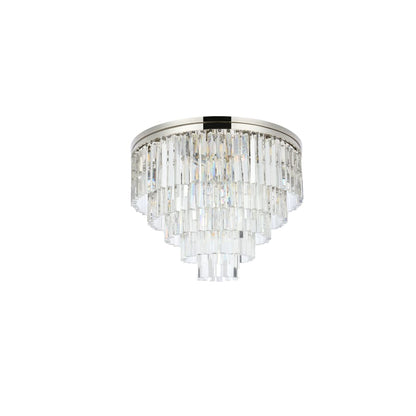 Elegant Lighting Sydney 17 Light 32" Wide Flush Mount Drum Ceiling Fixture with Clear Royal Cut Crystals