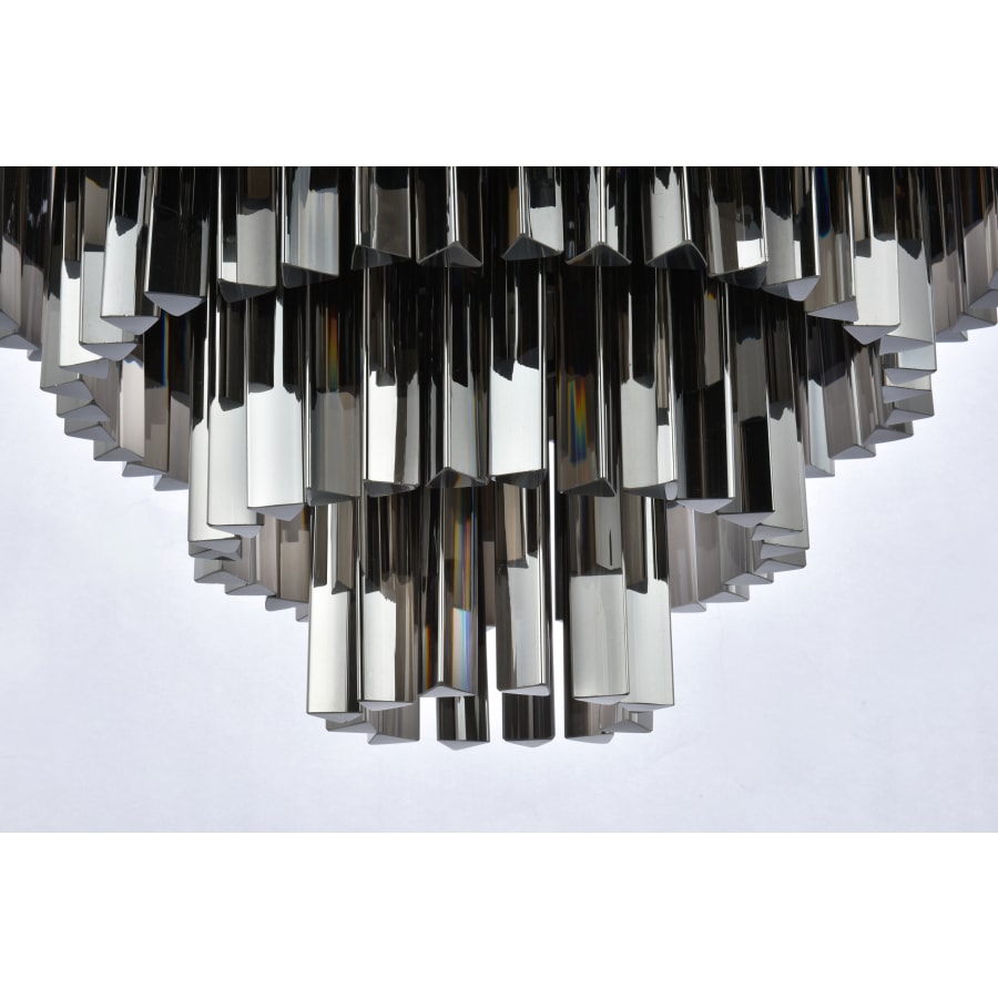 Elegant Lighting Sydney 17 Light 32" Wide Flush Mount Drum Ceiling Fixture with Silver Shade Royal Cut Crystals