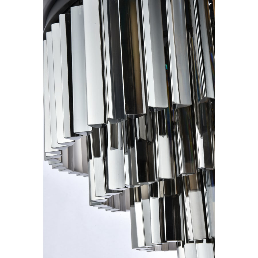 Elegant Lighting Sydney 17 Light 32" Wide Flush Mount Drum Ceiling Fixture with Silver Shade Royal Cut Crystals
